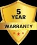 5 year warranty