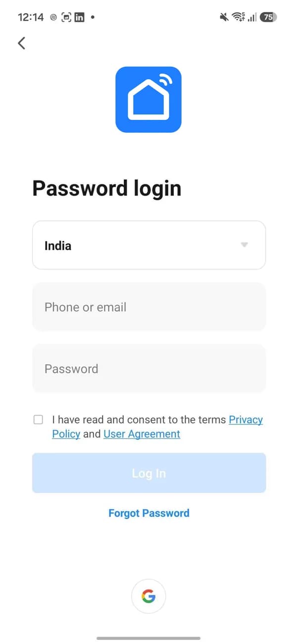 XMonitor app sign-in screen
