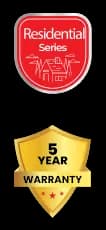 Residential Series, 5 year warranty