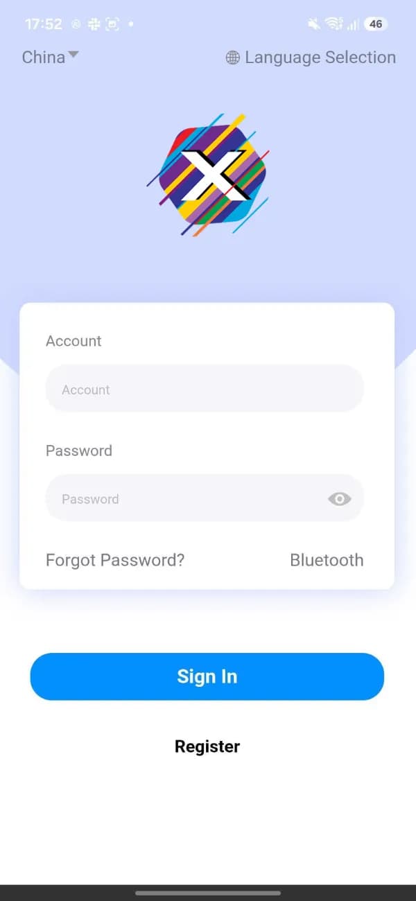XMonitor app sign-in screen